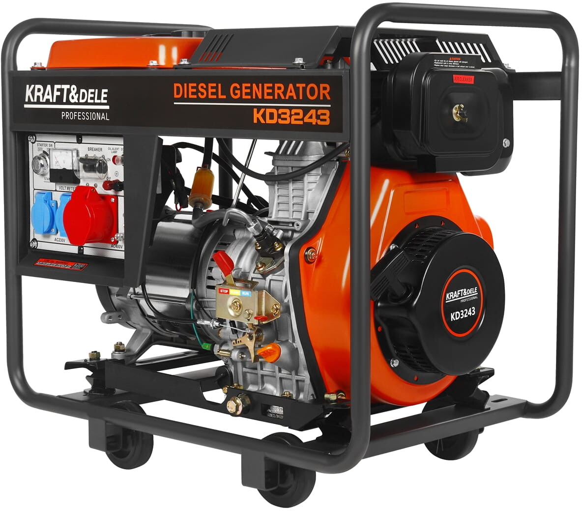 KRAFT&DELE Dieselový generátor 7 kW, 16 kW, 230 V/400 V, 16 HP KD3243
