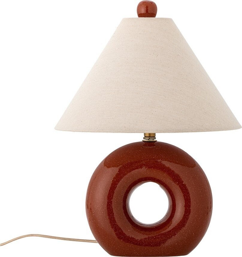 Červená/krémová keramická stolní lampa s textilním stínidlem (výška 42 cm) Panja – Bloomingville