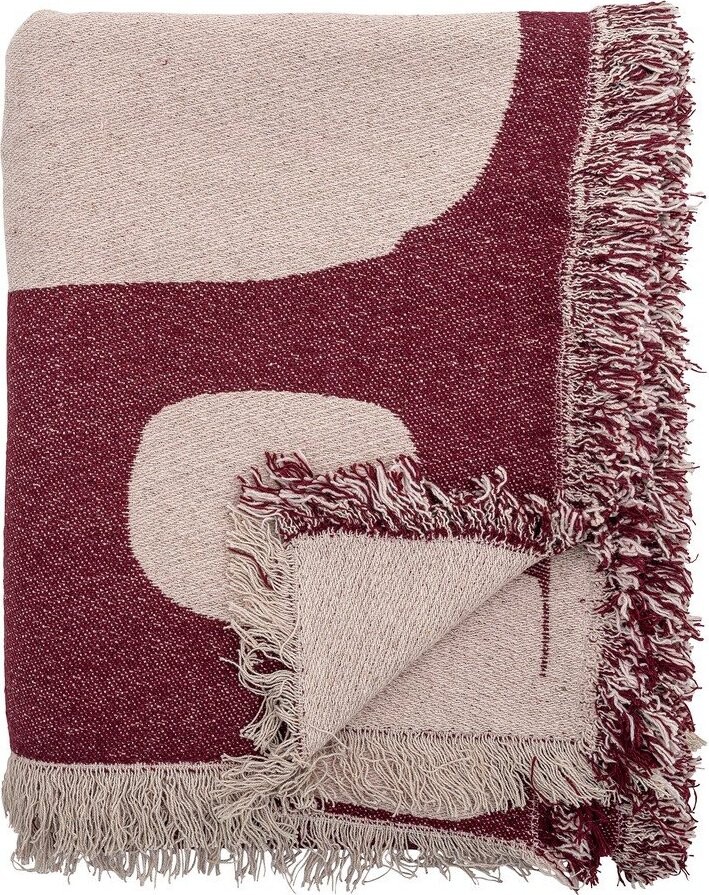 Červená deka s příměsí bavlny 130x160 cm Olica – Bloomingville