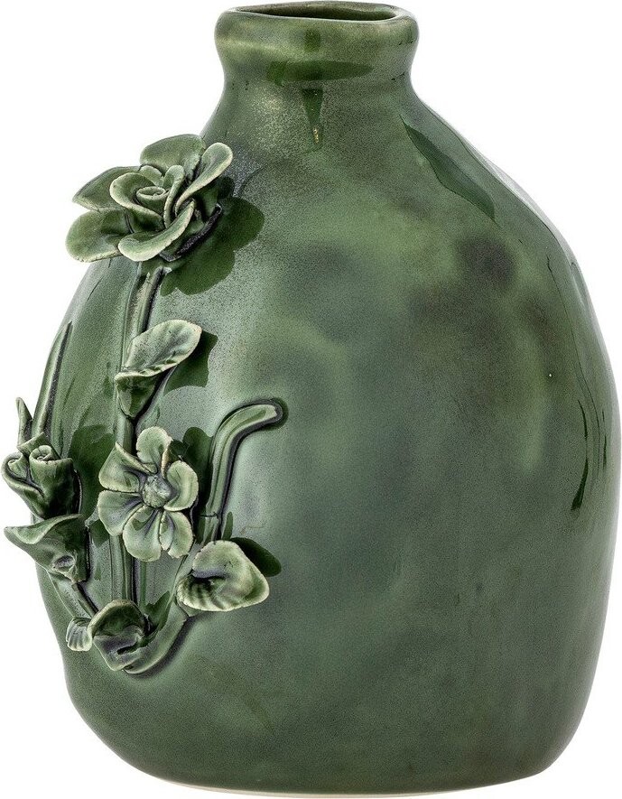 Zelená váza z kameniny (výška 13,5 cm) Ramia – Bloomingville
