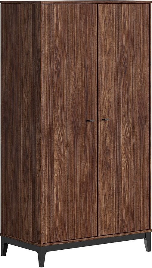 Šatní skříň v dekoru ořechu v tmavě přírodní barvě 100x190,5x55 cm Ilyas – Vipack