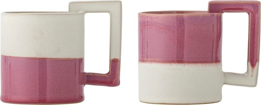 Růžové/krémové kameninové hrnky v sadě 2 ks 375 ml Ranya – Bloomingville