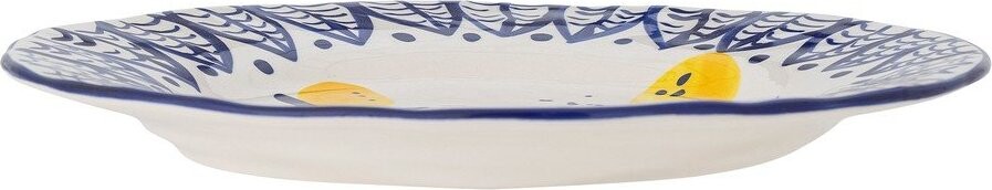 Bílý/modrý servírovací talíř z kameniny ø 27 cm Maxima – Bloomingville