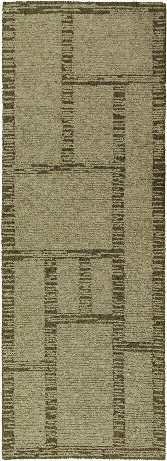 Zelený ručně tkaný vlněný běhoun 80x230 cm Harris Modula Wool – Flair Rugs