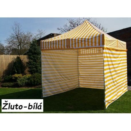 Zahradní párty stan PROFI STEEL 3 x 3 - žluto-bílá pruhovaná Tradgard JL56463