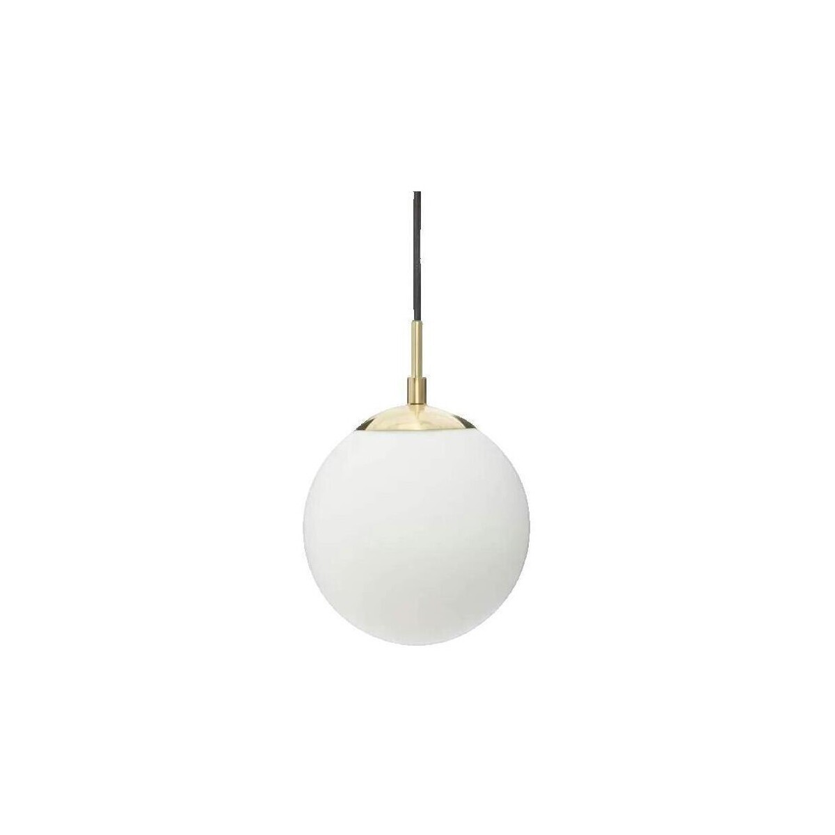 Atmosphera Lampe suspendue boule blanche en verre et métal doré Bílá