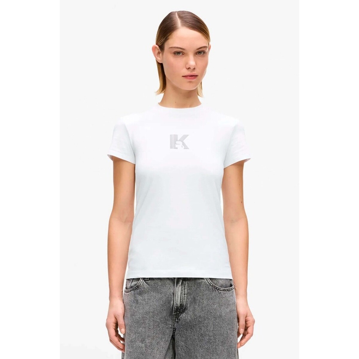 Karl Lagerfeld  Klj Slim Ss K Logo Tee  Bílá