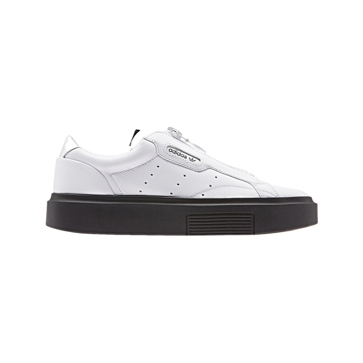 adidas  Baskets  Sleek Super Zip cuir  Bílá