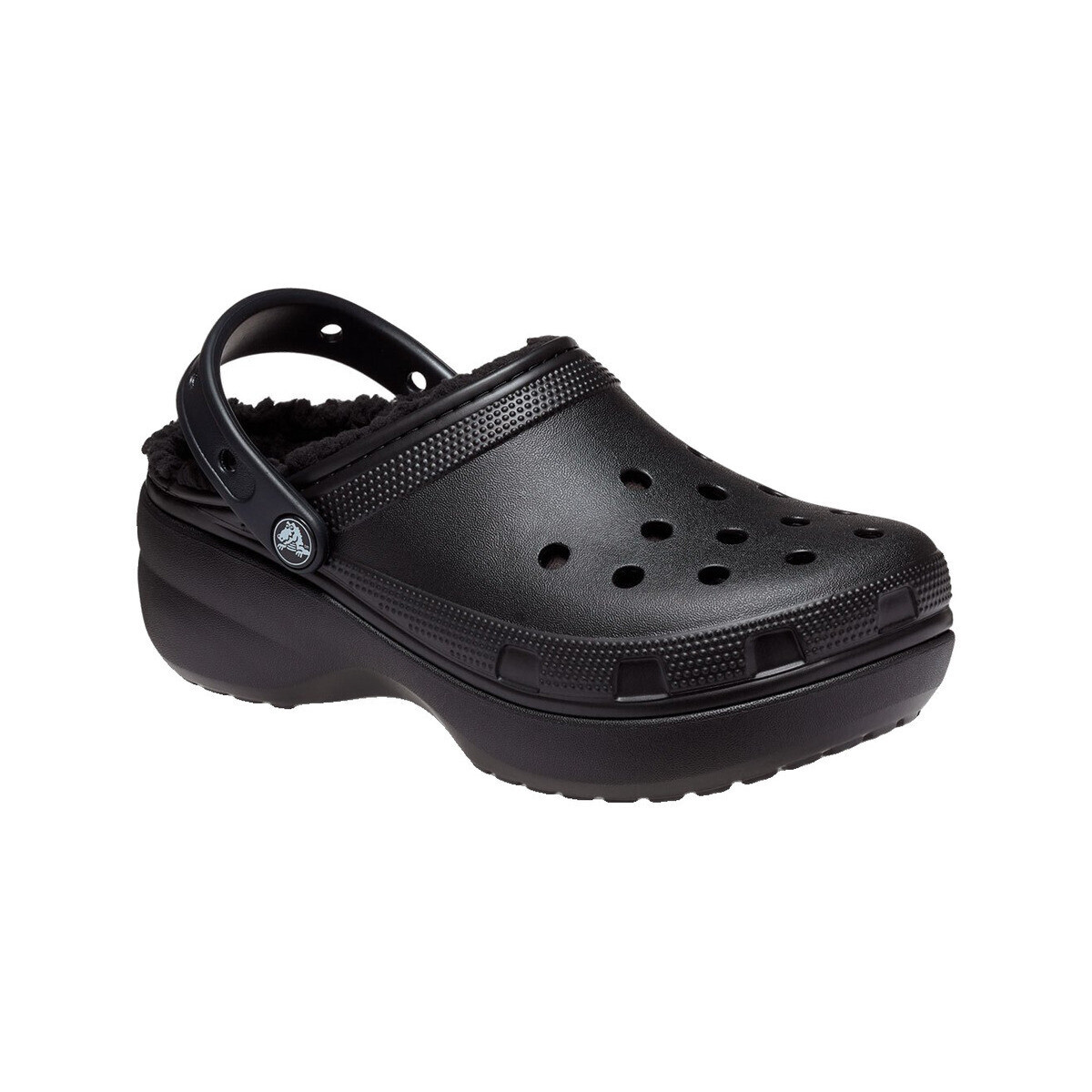 Crocs  Sabots  Classic Platform Lined doublure douce et floue  Černá