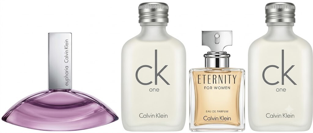 Calvin Klein Miniatury Calvin Klein - Euphoria - EDP 4 ml + Eternity - EDP 5 ml + CK One - EDT 2 x 10 ml