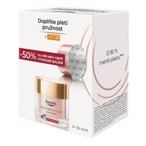 EUCERIN Hyaluron-Filler+Elasticity Rosé denní krém SPF30+denní krém refill 2x50ml