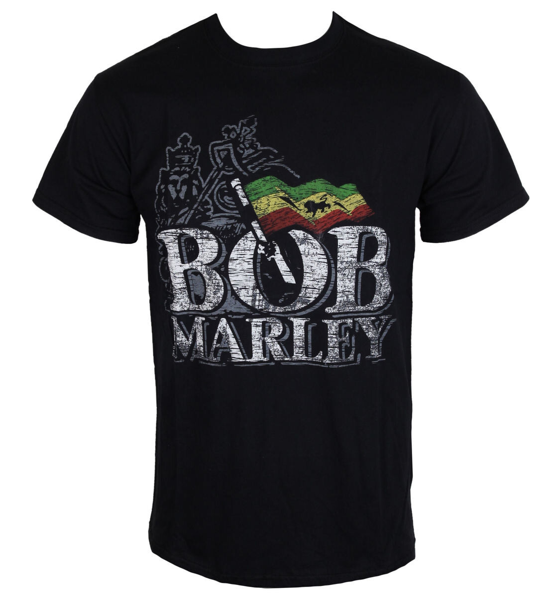 Tričko metal pánské Bob Marley - Distressed Logo - ROCK OFF - BMATS01 S