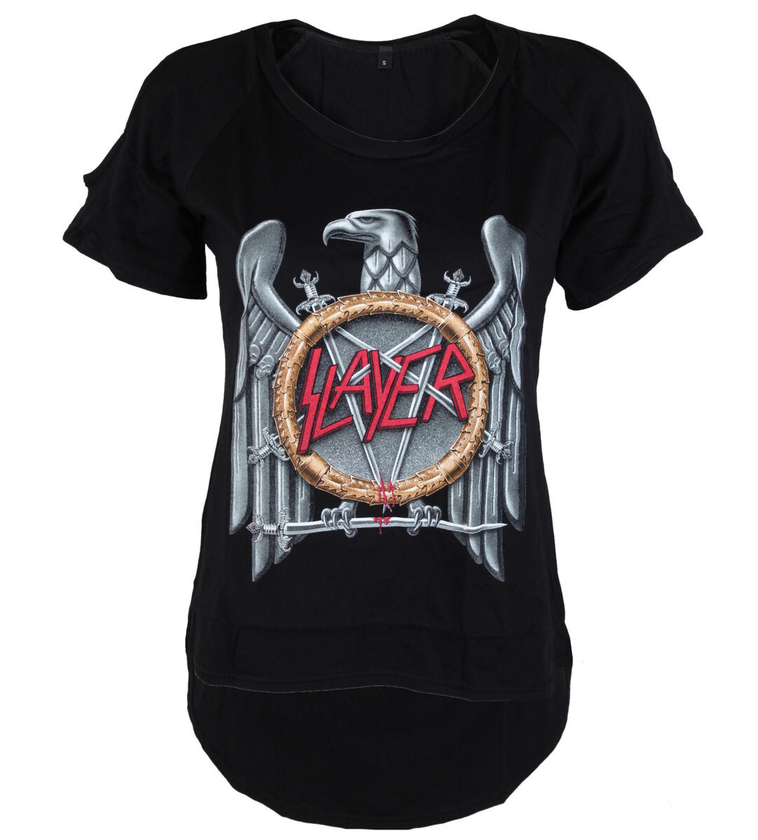 ROCK OFF Slayer Silver Eagle Cut Out Tee černá L