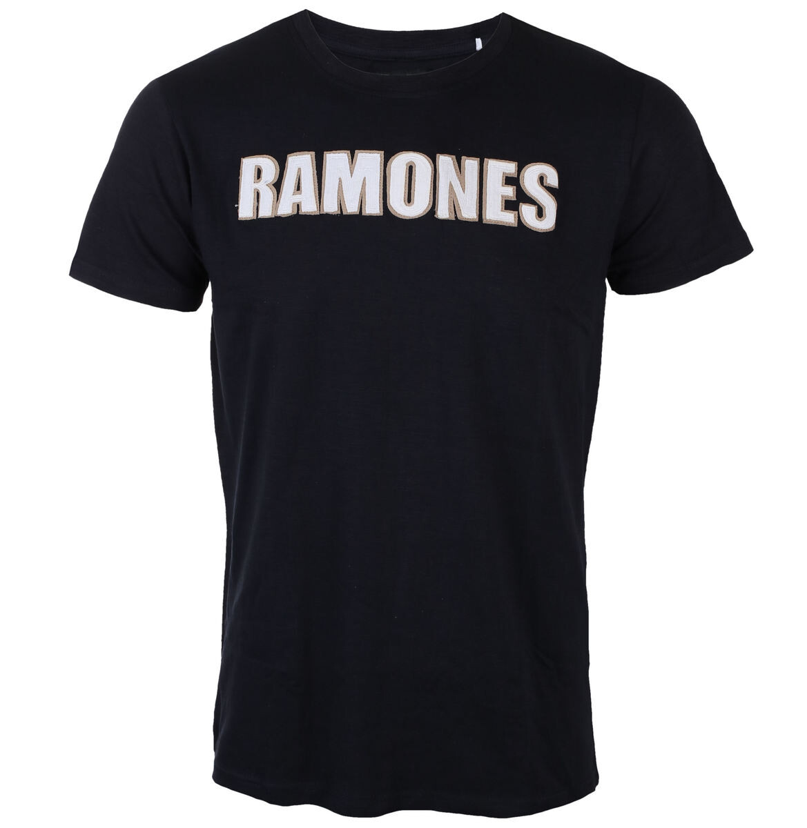 Tričko metal pánské Ramones - Logo & Seal Applique Slub - ROCK OFF - RAAPSLUB01MN S