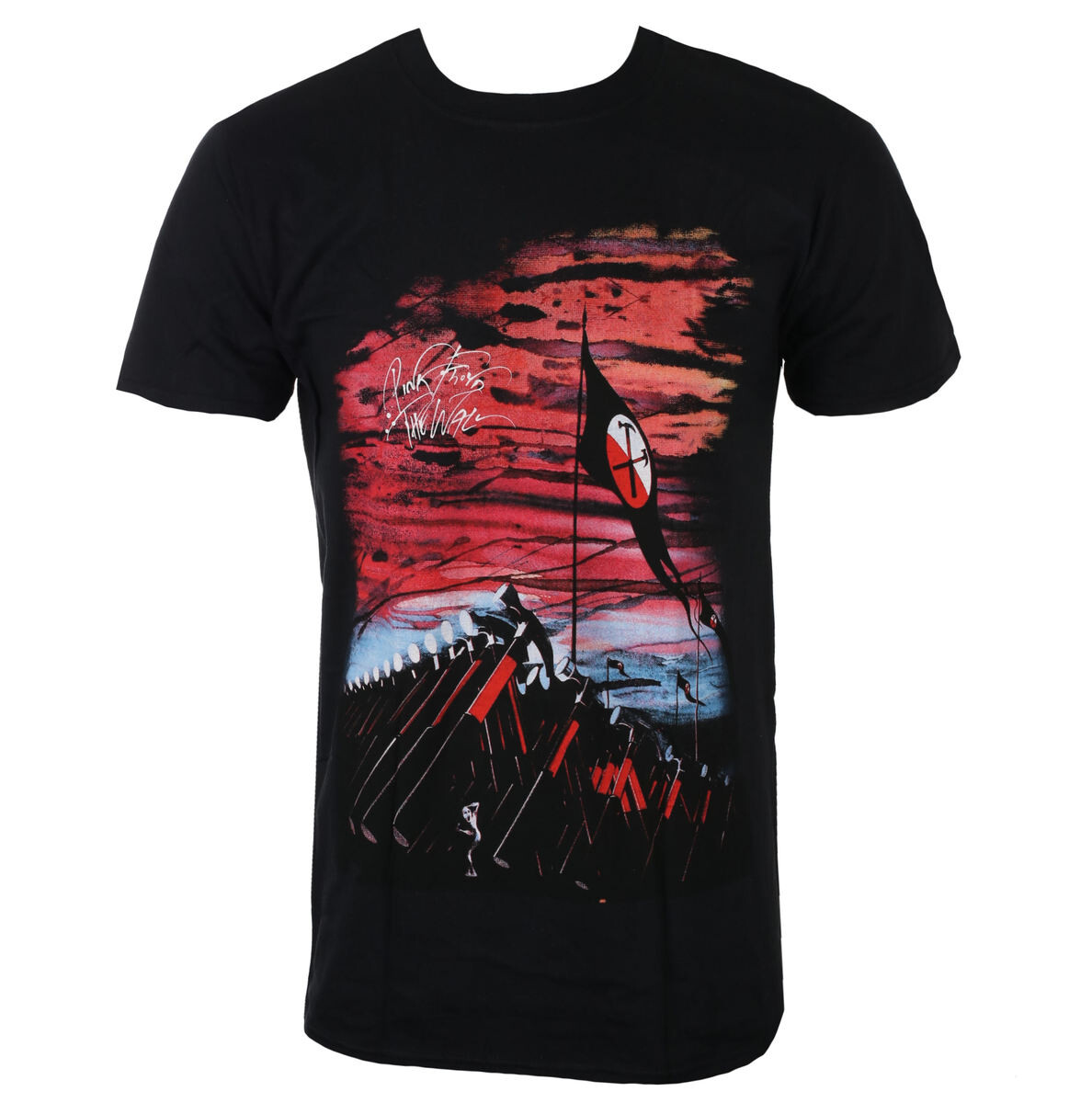 Tričko metal pánské Pink Floyd - The Wall Flag & Hammers - ROCK OFF - WALLTS10MB S