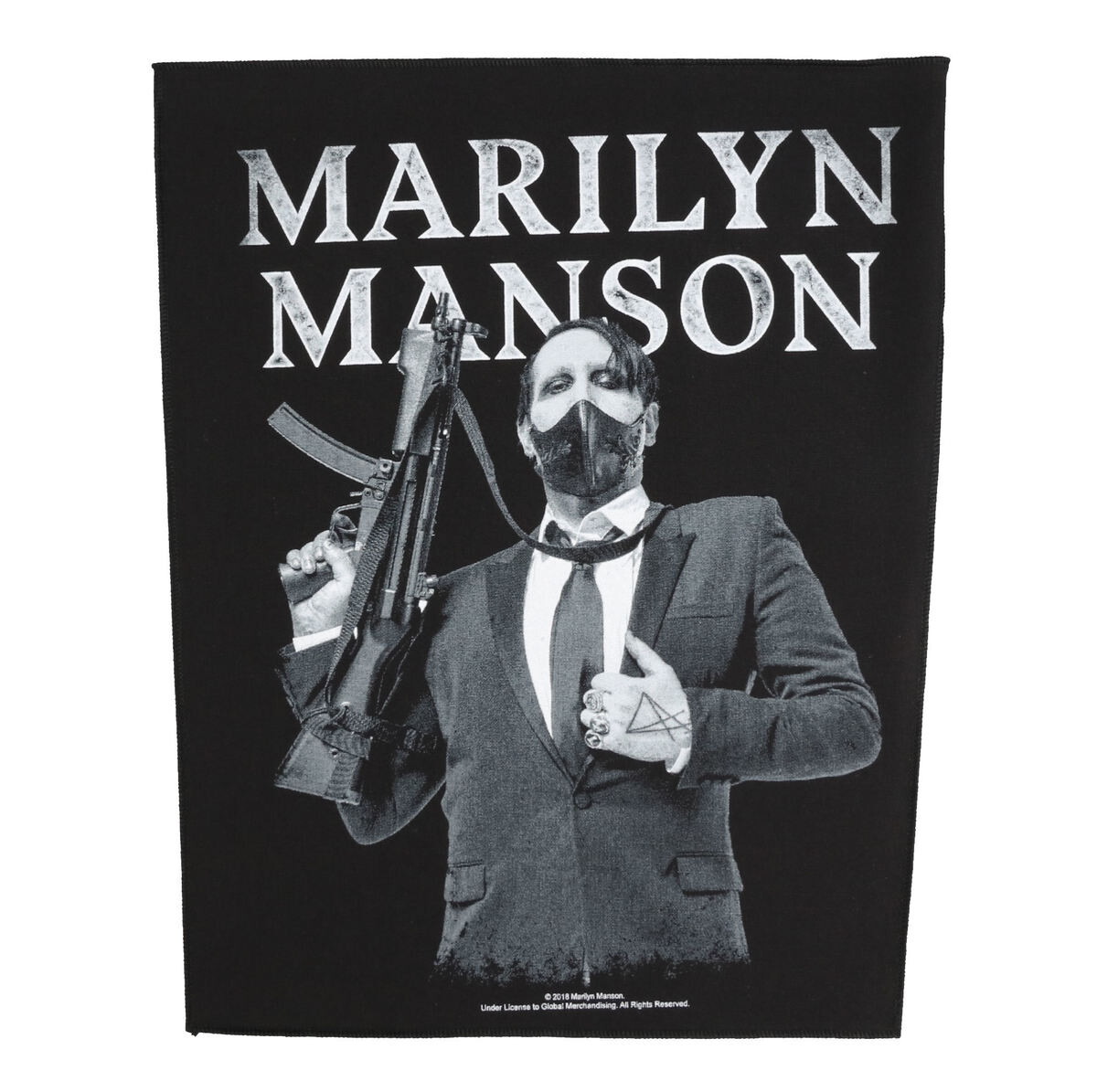 nášivka velká Marilyn Manson - Machine Gun - RAZAMATAZ