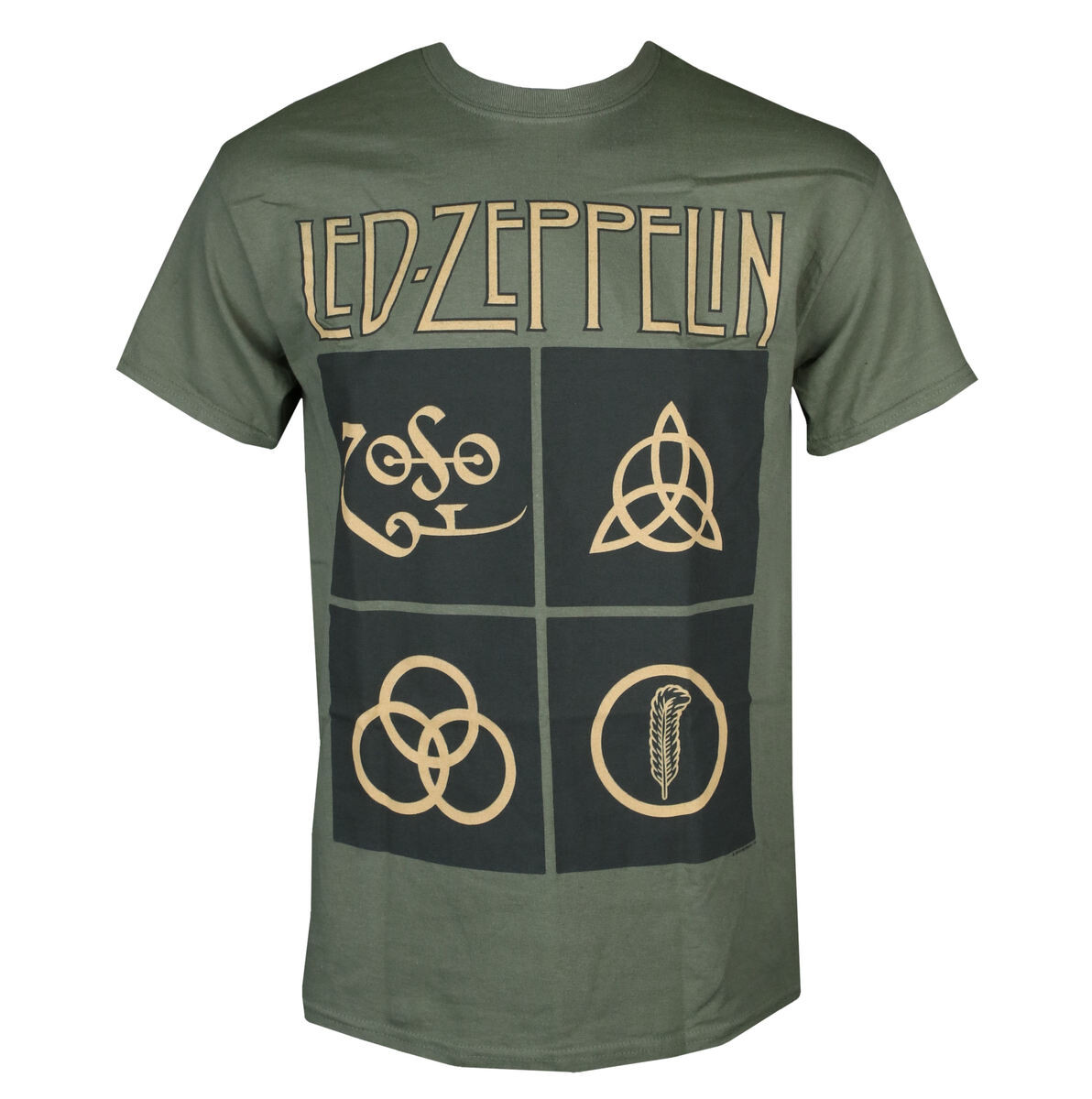 Tričko metal pánské Led Zeppelin - GOLD SYMBOLS & BLACK SQUARES - NNM - RTLZETSOGGOL S