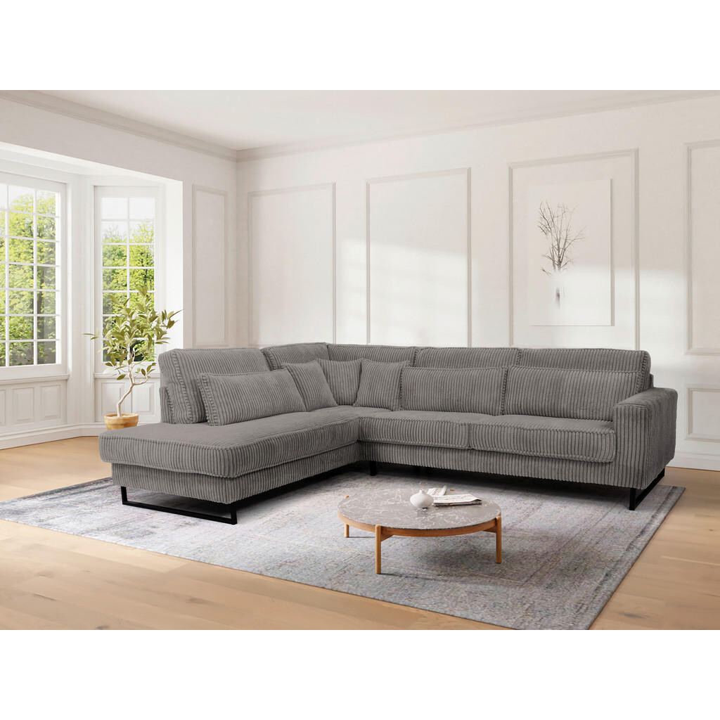 Livetastic ROHOVÁ SEDAČKA, textil, kompozitní dřevo, šedá