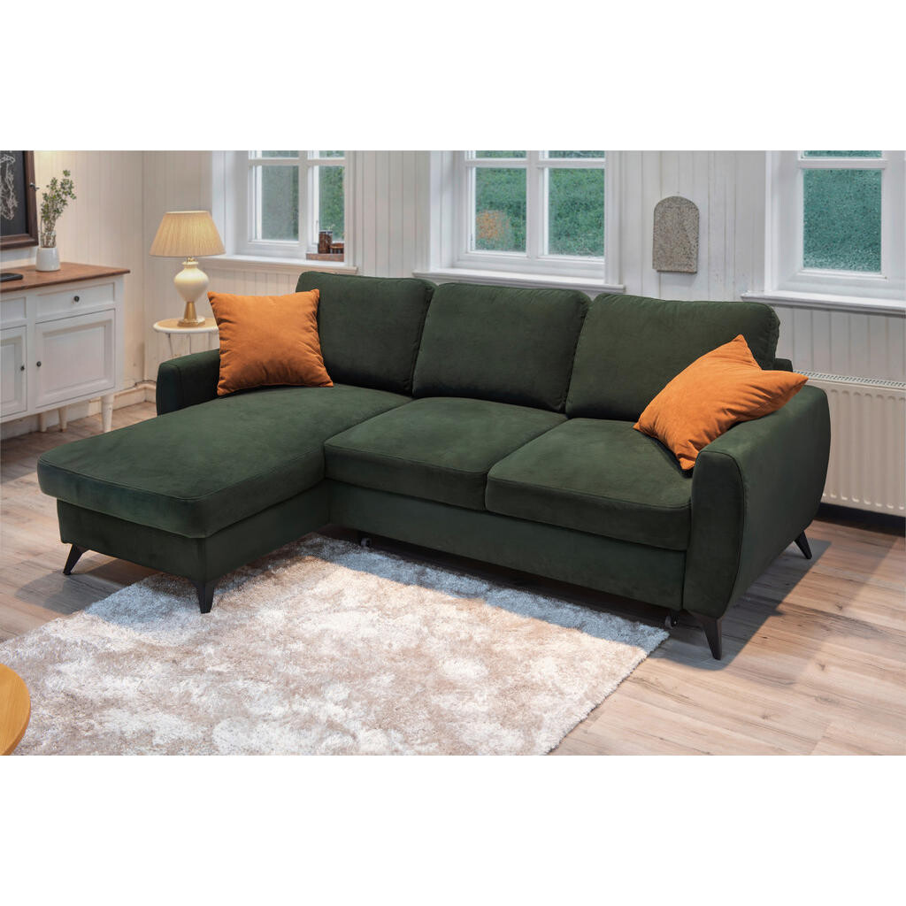 Livetastic ROHOVÁ ROZKLÁDACÍ POHOVKA, kov, textil, kompozitní dřevo, tmavě zelená
