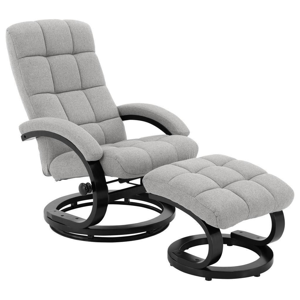 P & B RELAXAČNÍ KŘESLO S TABURETEM, textil, béžová