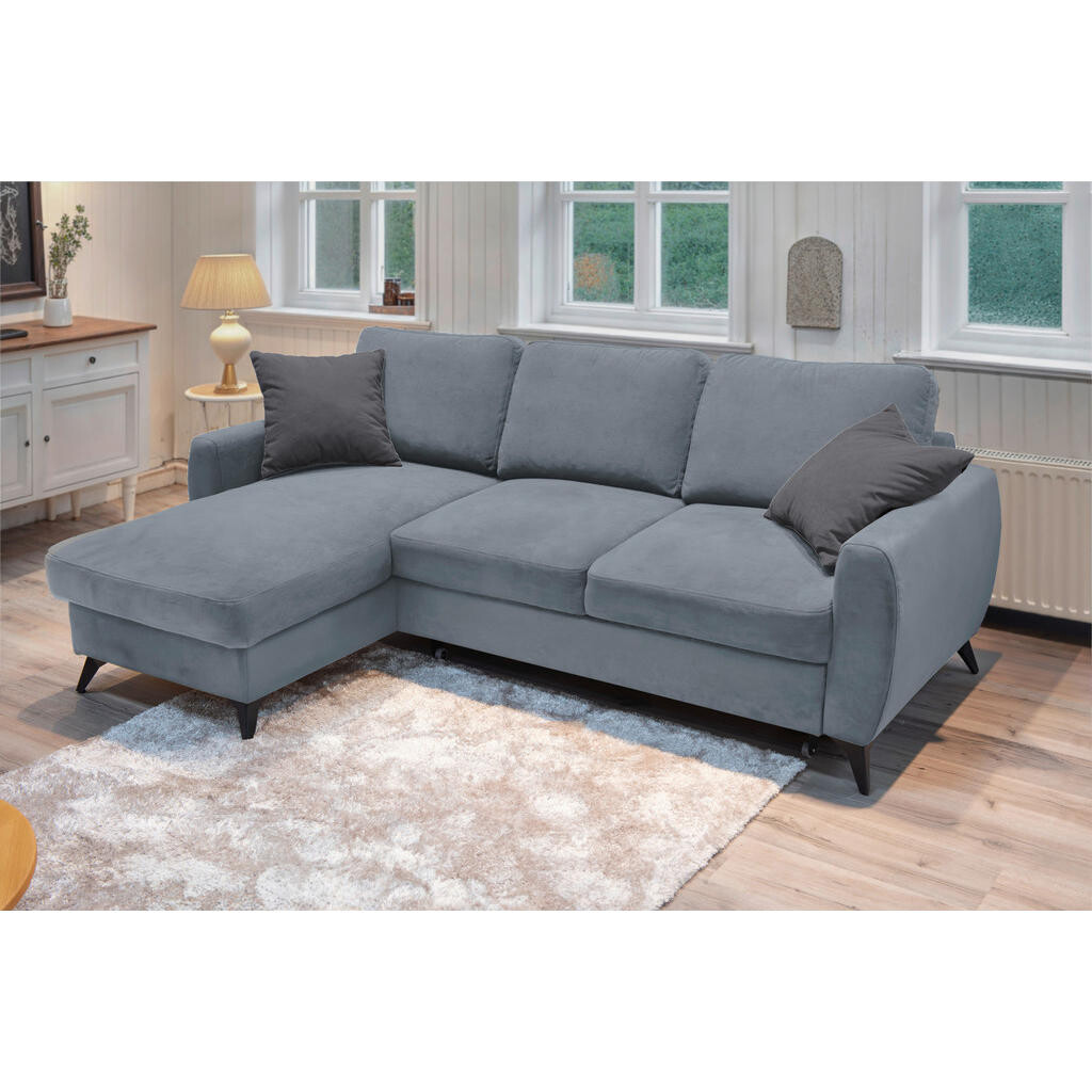 Livetastic ROHOVÁ ROZKLÁDACÍ POHOVKA, kov, textil, kompozitní dřevo, šedá