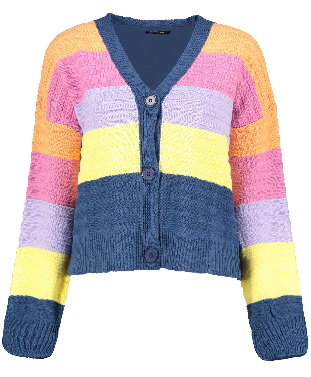 Trendyol Blue Color Block Knitwear Cardigan