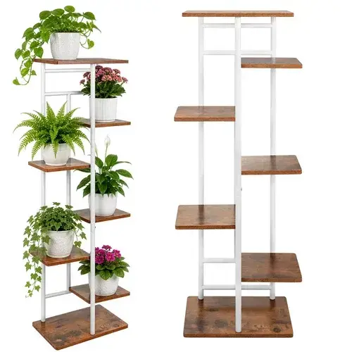 Elegantní kovový stojan na květiny 120 × 42 × 23,5 cm – 7 úrovní