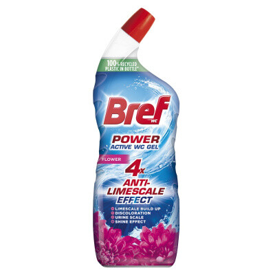Bref WC gel Power Aktiv Gel Flower s osvěžovačem, 750 ml