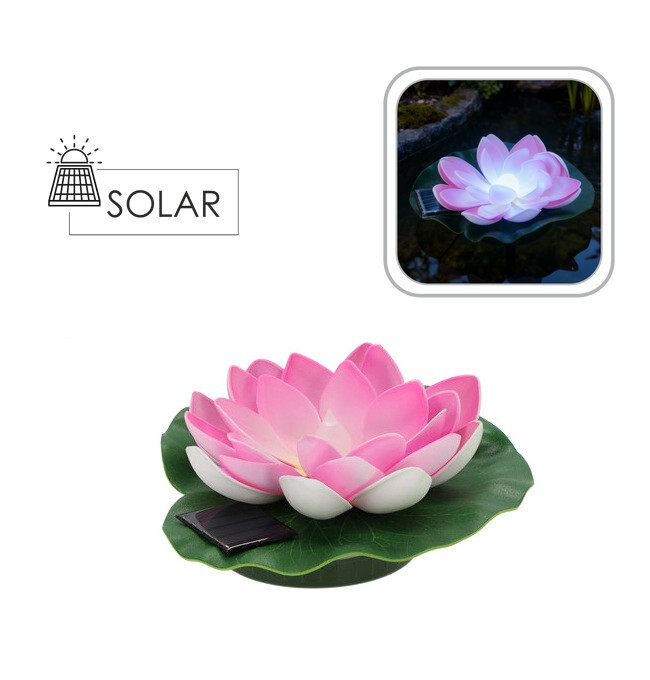 Zahradní solární LED světlo LILIA růžové, plovoucí SOL0074