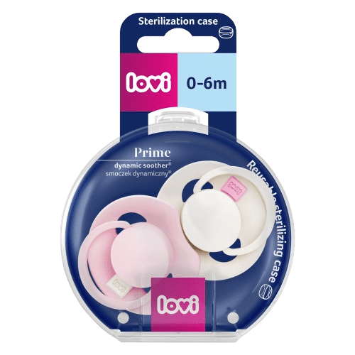 LOVI Dudlík silikonový dynamický PRIME Tutti Frutti 0-6m, Rose/Rose Cream 2 ks
