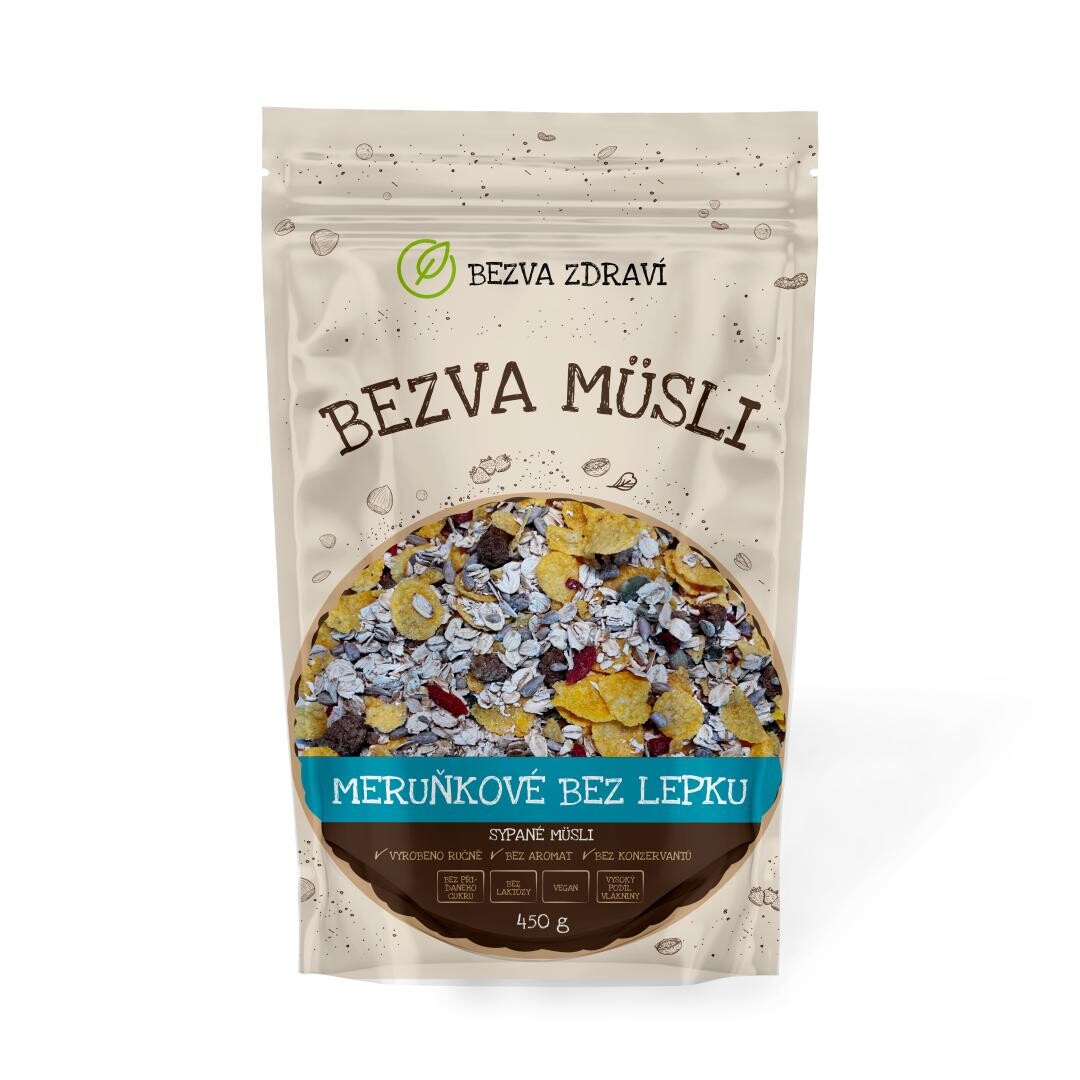 BEZVA MÜSLI Sypané Meruňkové bez lepku 450 g