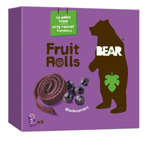 BEAR Fruit Rolls černý rybíz ovocné rolované plátky 5 x 20 g