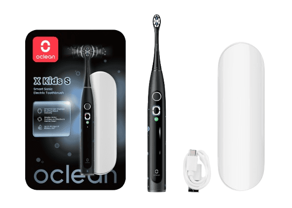 OCLEAN X Kids S Black, set sonický kartáček a pouzdro, černý