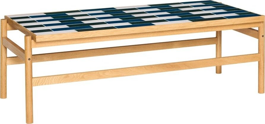 Černobílý/v přírodní barvě konferenční stolek v dekoru dubu 61x132 cm Motif – Hübsch