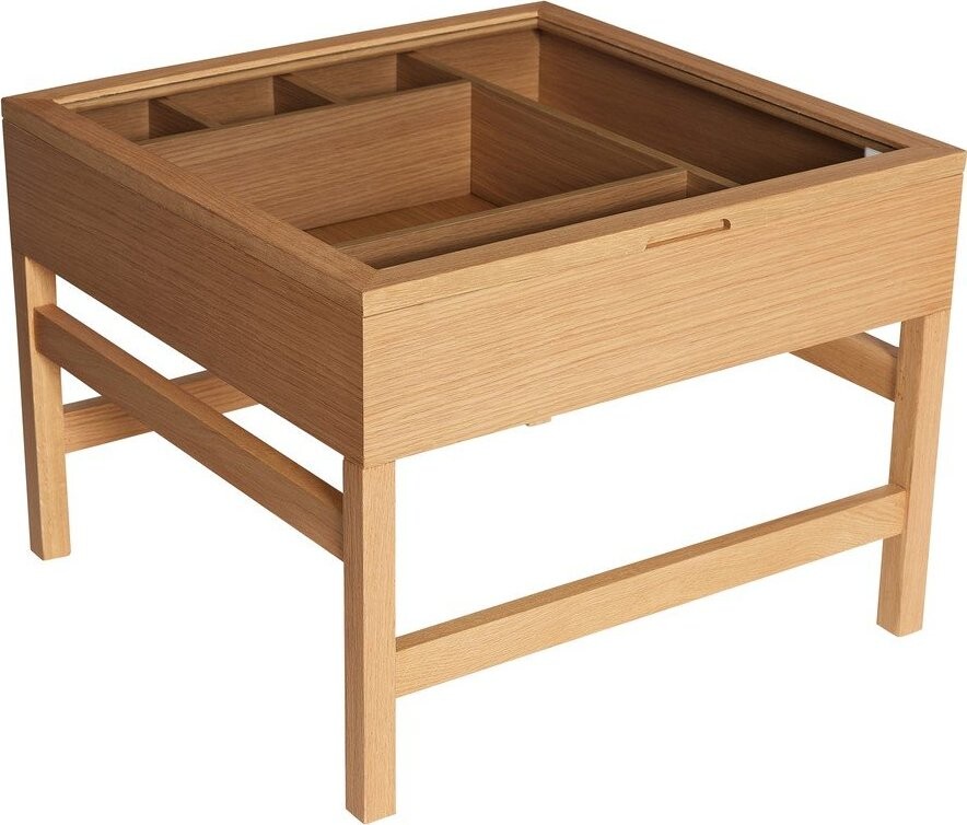 Konferenční stolek se skleněnou deskou v přírodní barvě 60x60 cm Glitz – Hübsch