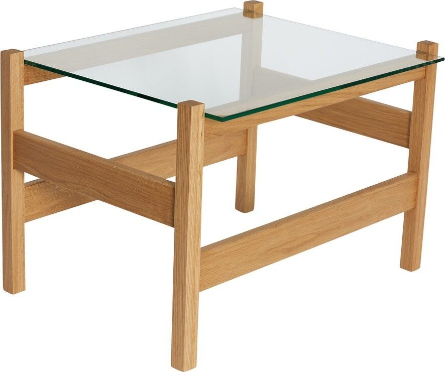 Konferenční stolek se skleněnou deskou v přírodní barvě 52x66 cm Ledge – Hübsch