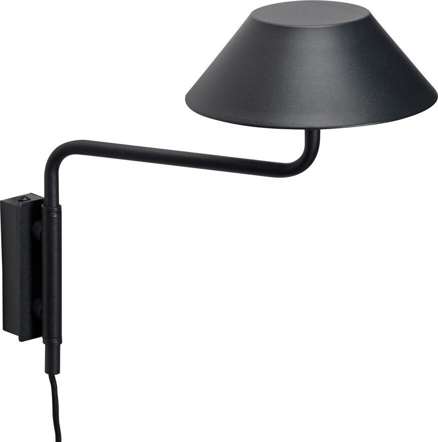 Černé kovové LED stmívatelné nástěnné svítidlo do zásuvky ø 30 cm Cover – Hübsch