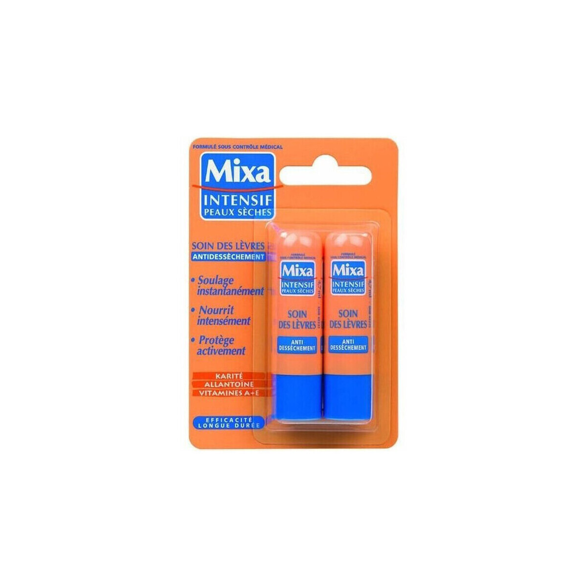 Mixa Anti-Dryness Lip Care 2x4.7ml - Dry Skin