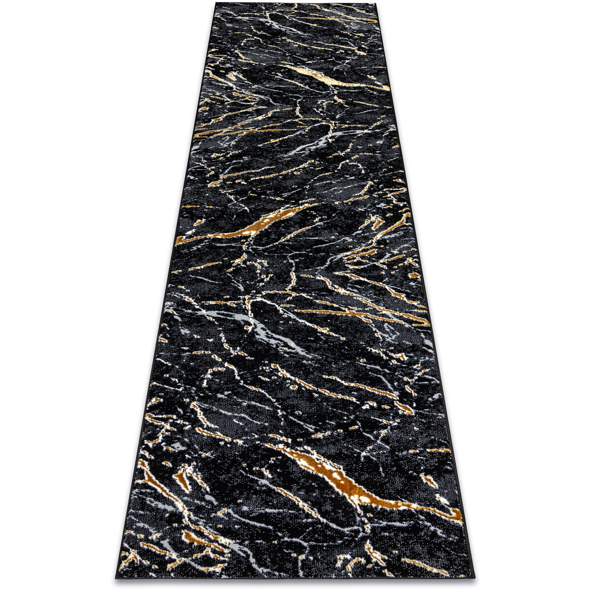 Rugsx  Koberec, běhoun ALLURE 1963 Mramor - Strukturáln 80x300 cm  Černá