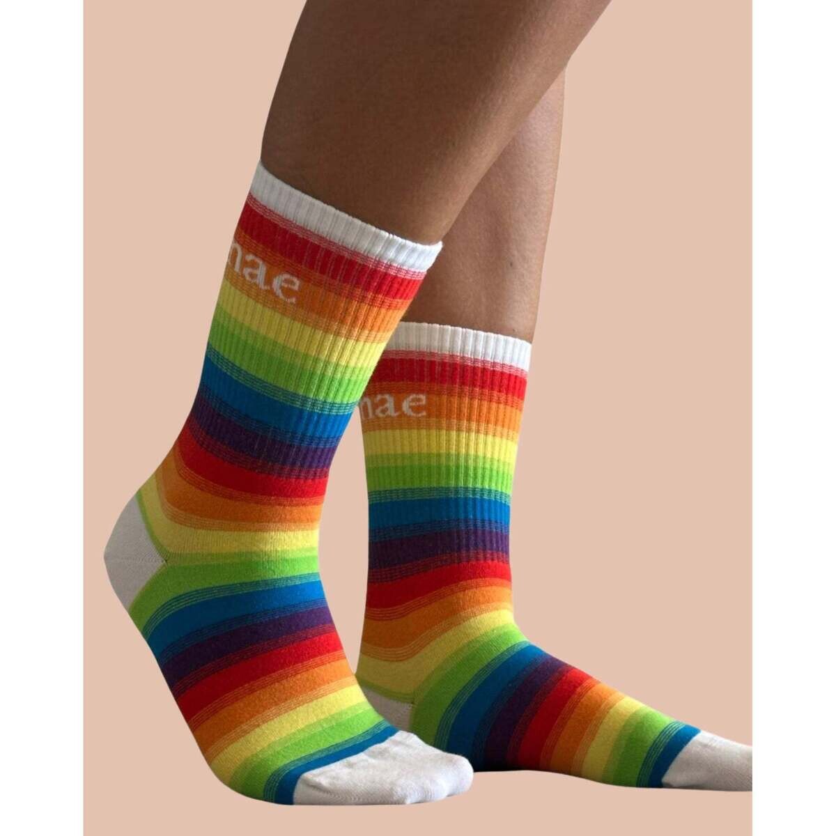 Nae Vegan Shoes  Love is Love Rainbow Sock  ruznobarevne
