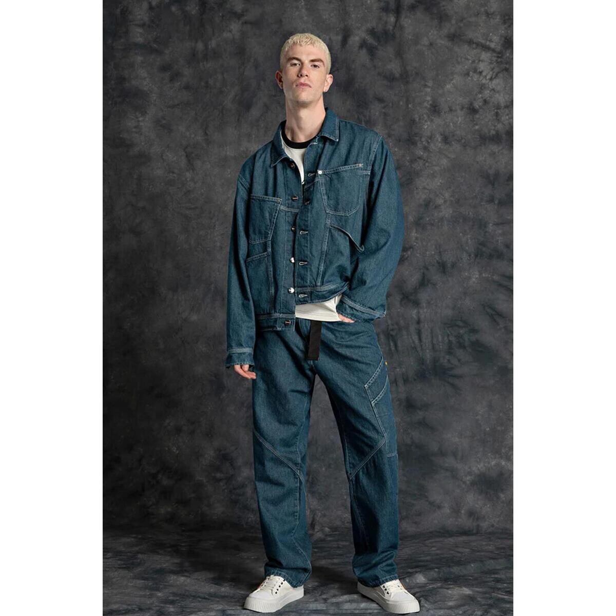 Replay  Relaxed Fit Cargo Denim Pants  Modrá