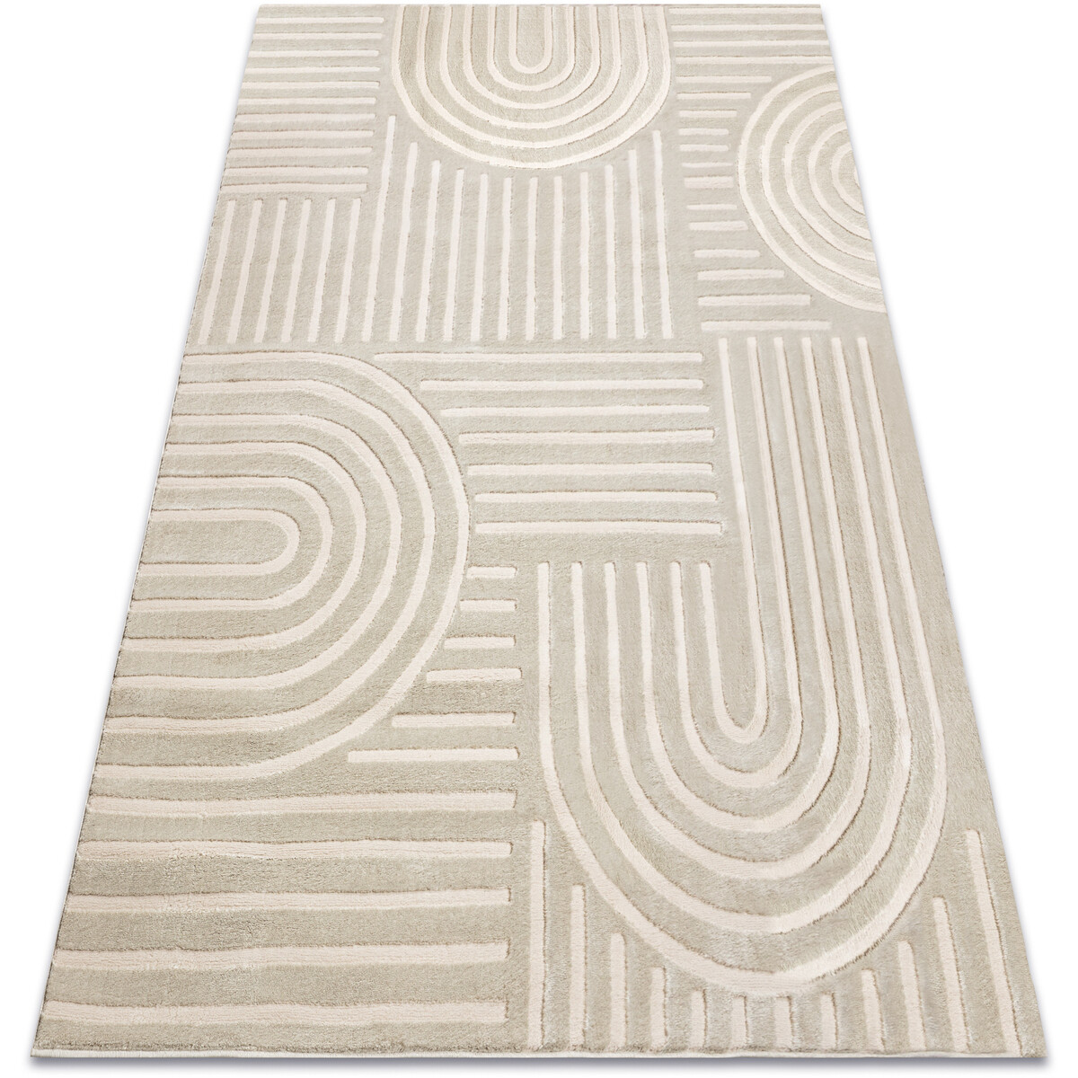 Rugsx  Koberec BALANCE 1918 taupe - Geometrický, struktu 180x270 cm  Béžová