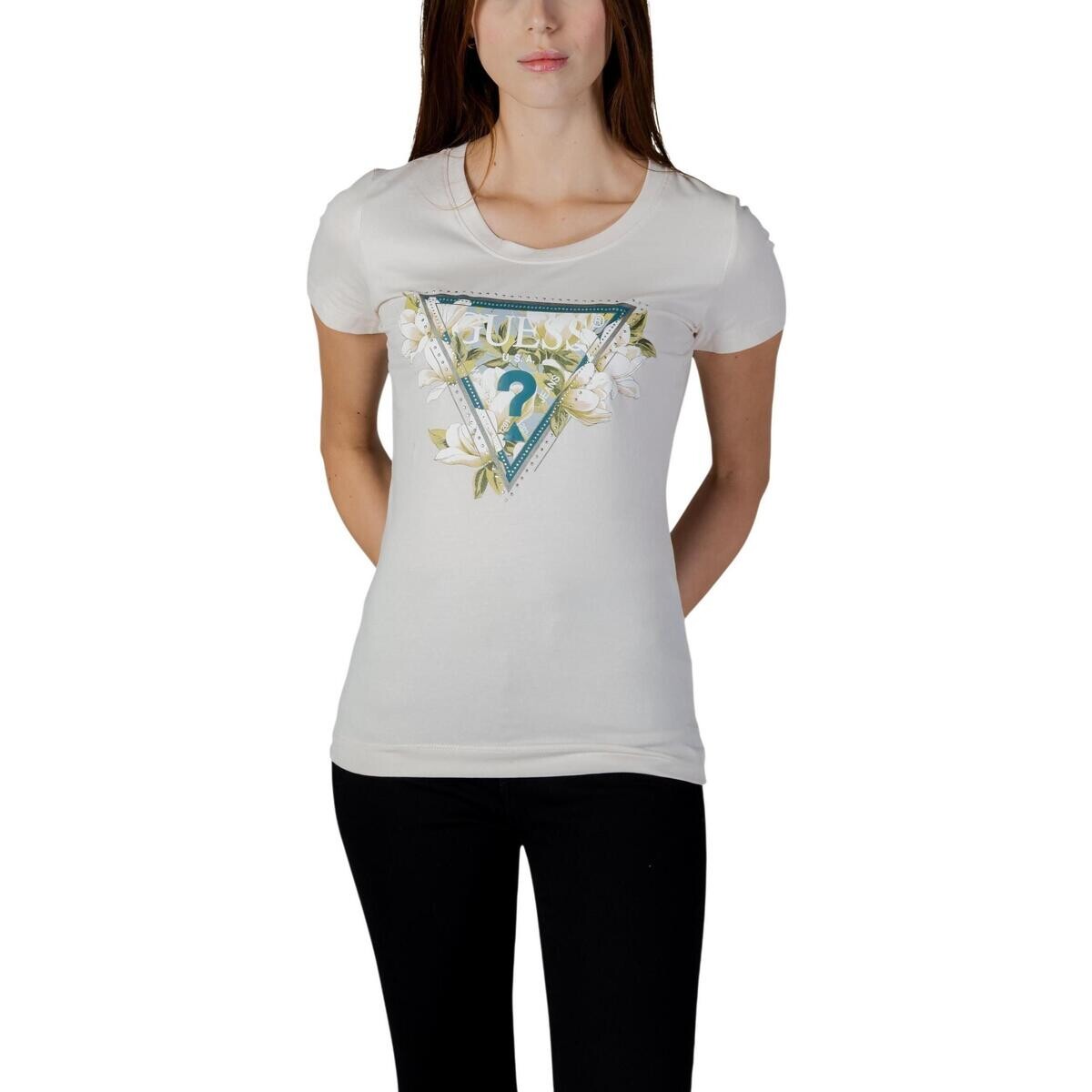 Guess  SS CN CAMELIA TRIANGLE TEE W6RI35 J1314  Béžová