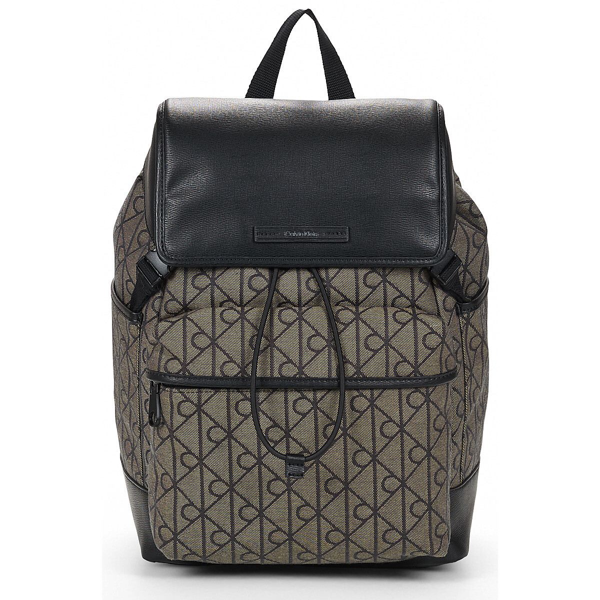 Calvin Klein Jeans  MIXED EMBLEM AOP FLAP BACKPACK  Černá