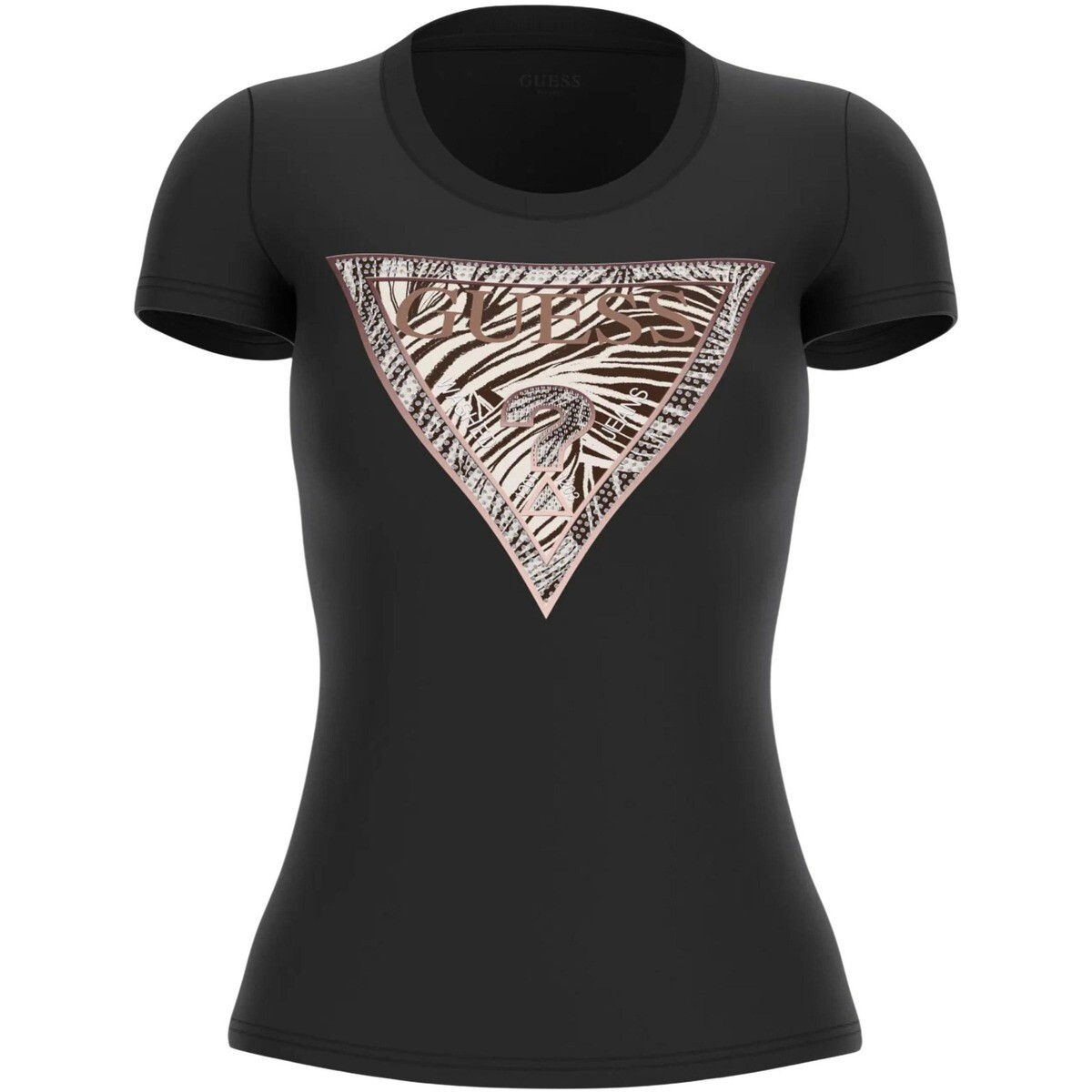 Guess  SS CN ZEBRA TRIANGLE TEE W6GI19 K3042  Černá