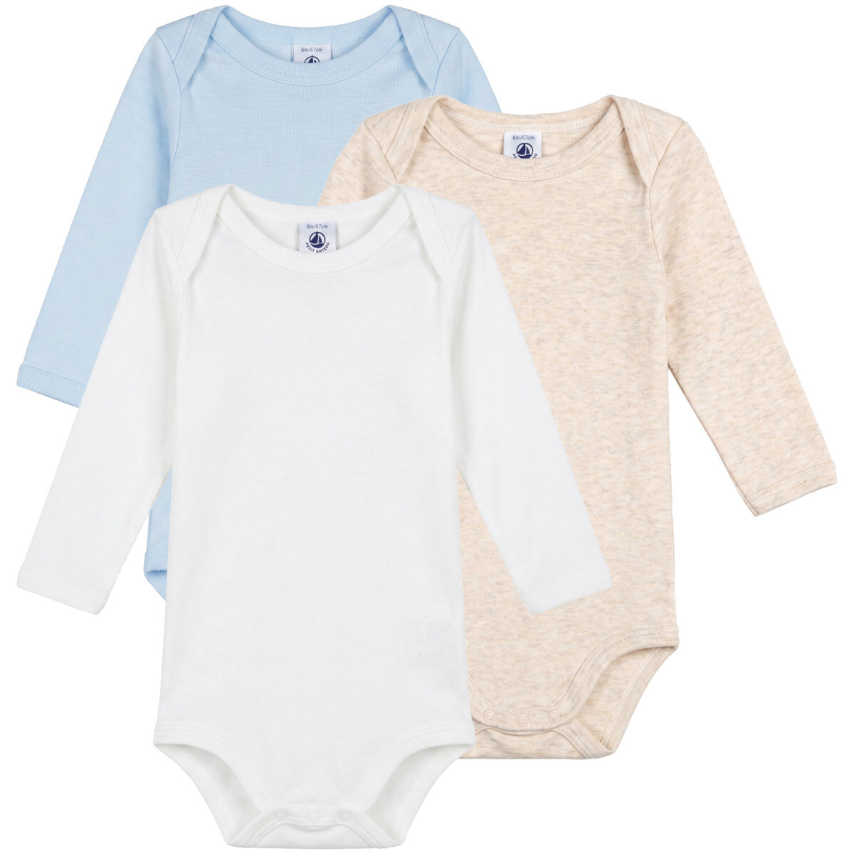 Petit Bateau  LOT BODIES X 3  ruznobarevne