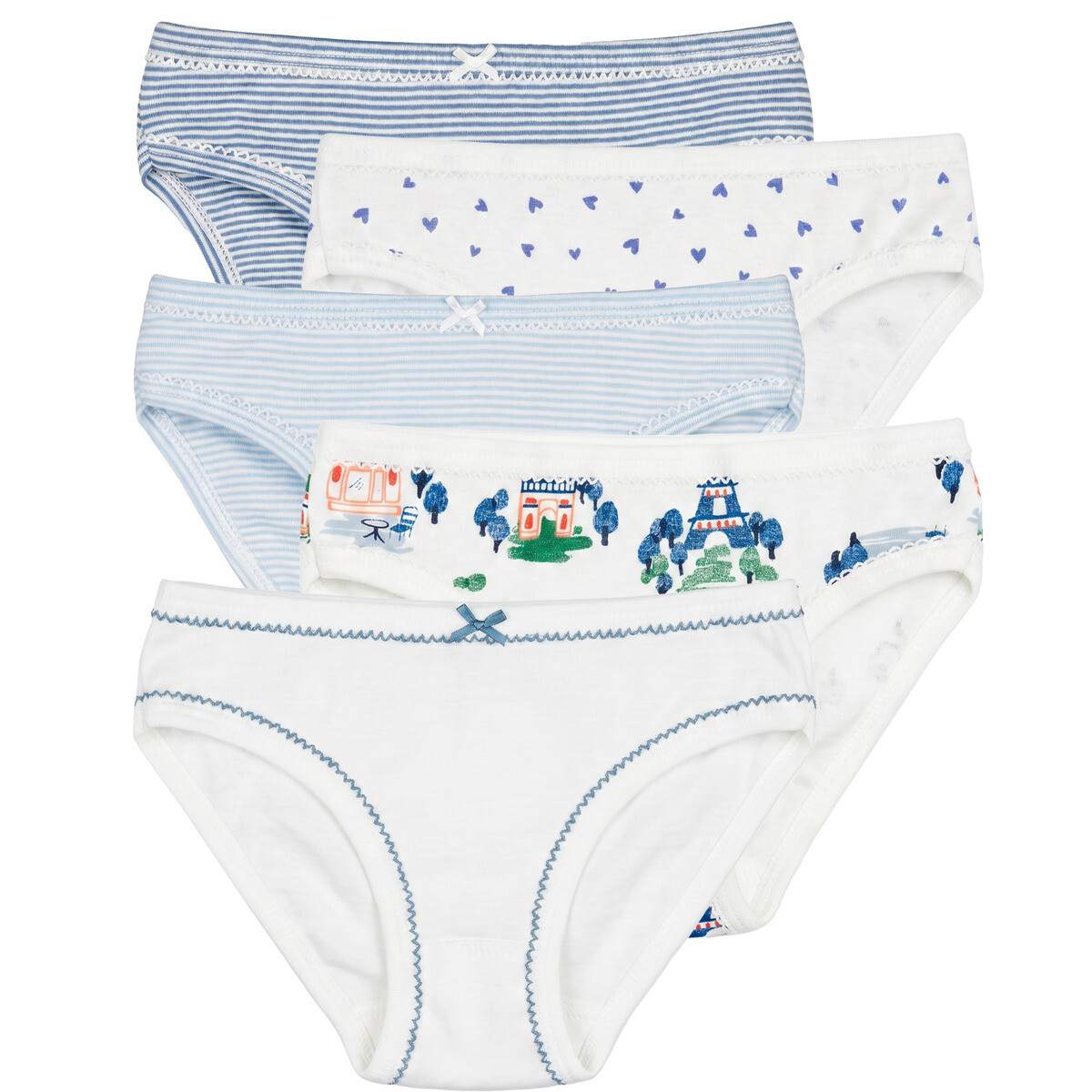 Petit Bateau  CULOTTES X 5  Modrá