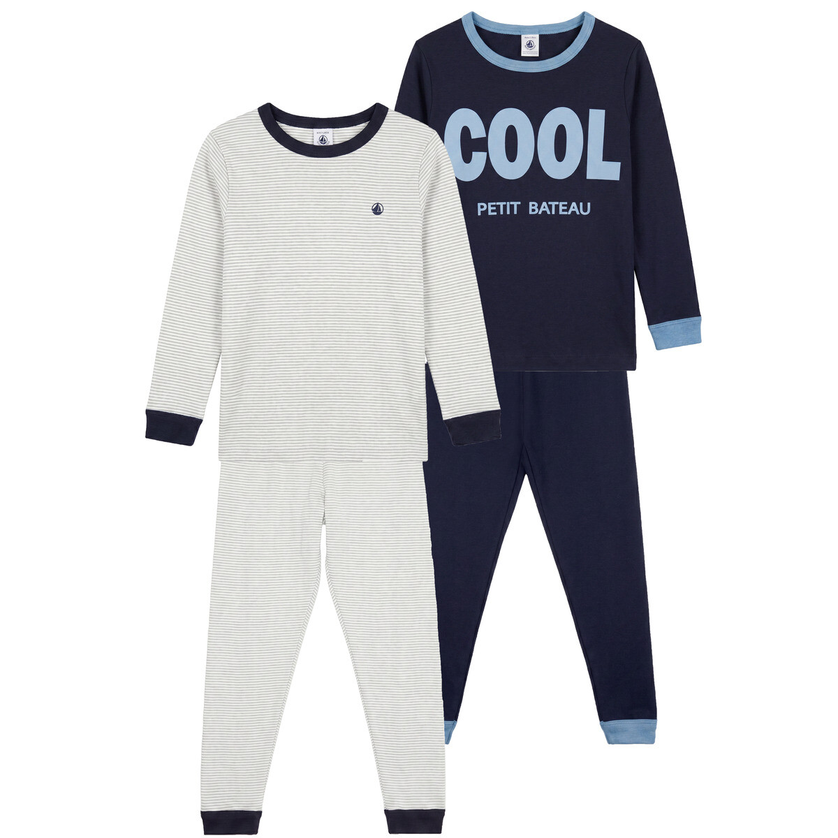Petit Bateau  PYJAMA X 2  Tmavě modrá