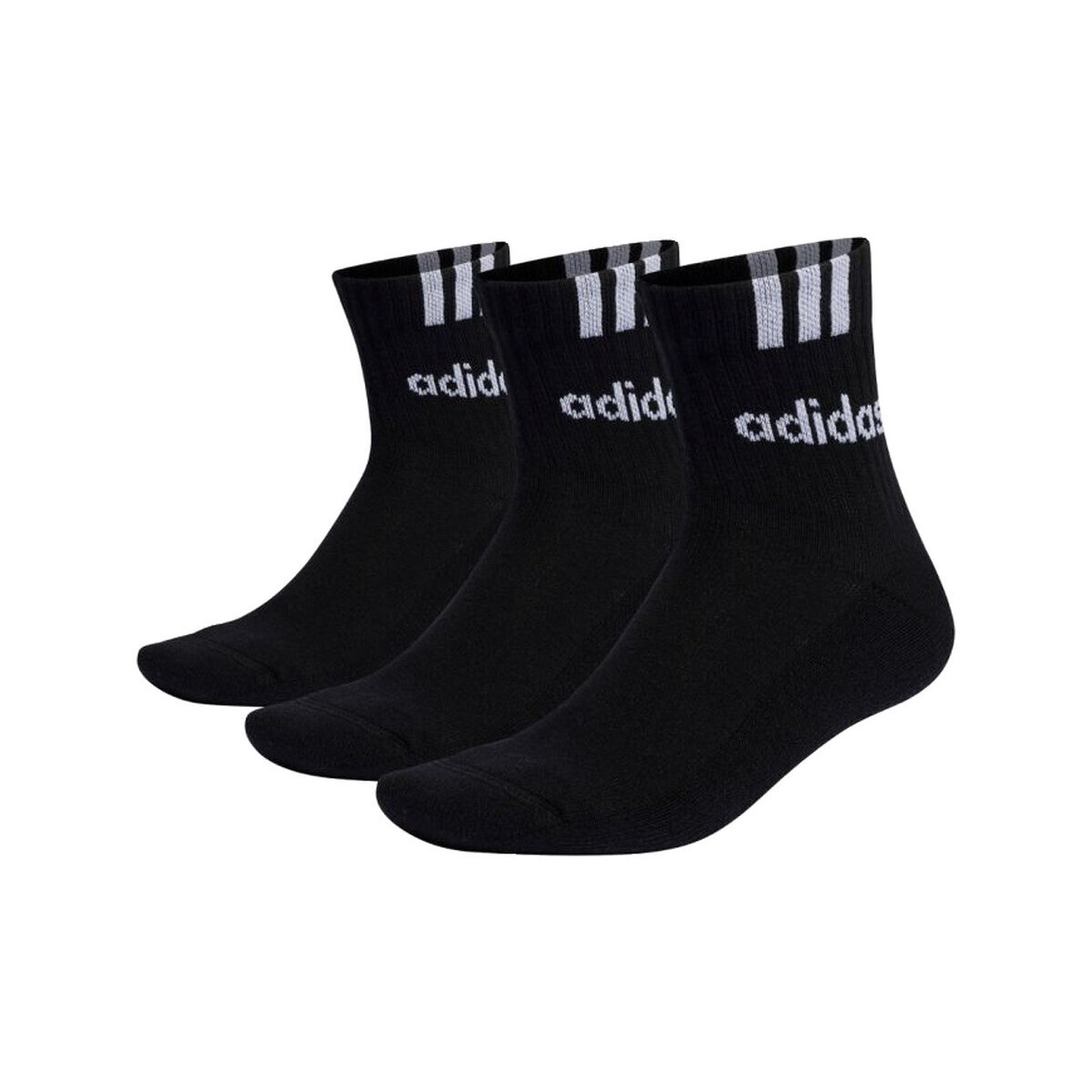 adidas  Chaussettes  cushioned 3-stripes linear half-crew confort  Černá