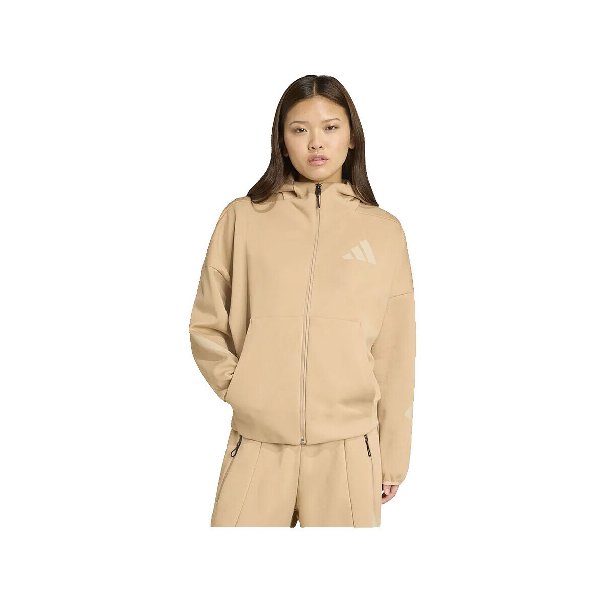 adidas  Sweatshirt  Z.n.e Full Zip Sweatshirt beige  Béžová